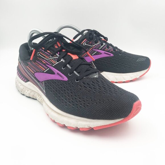 Brooks Shoes - BROOKS Adrenaline 19 Black Purple Athletic Running Sneaker Trainer Shoe Size 9.5
